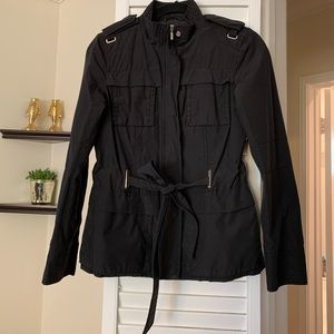 Black Zara military style jacket.